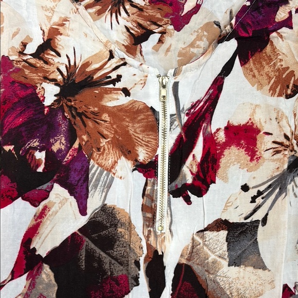 Coco + Carmen Red Brown Sheath Floral Long Sleeve Dress size L/XL - Picture 5 of 8